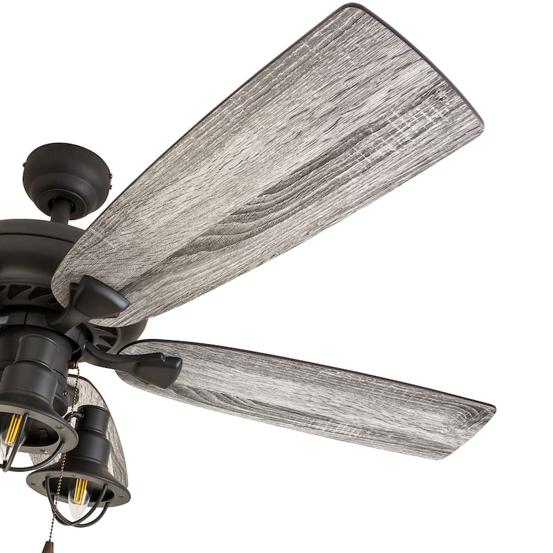 The Gray Barn Chevening 52-inch Coastal Indoor LED Ceiling Fan with Pull Chains 5 Reversible Blades - 52