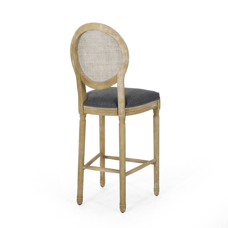 Epworth French Country Upholstered Wooden Barstools (Set of 2) by Christopher Knight Home