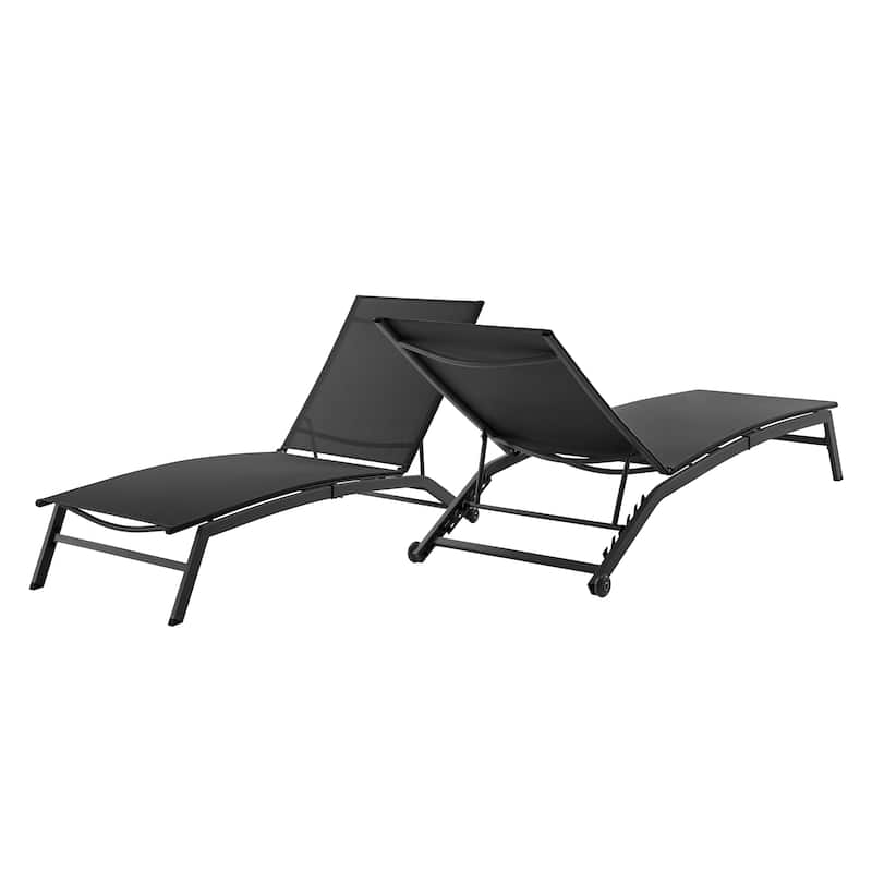 Corvus Antonio Outdoor Contemporary Sling-Fabric Adjustable Chaise Lounge