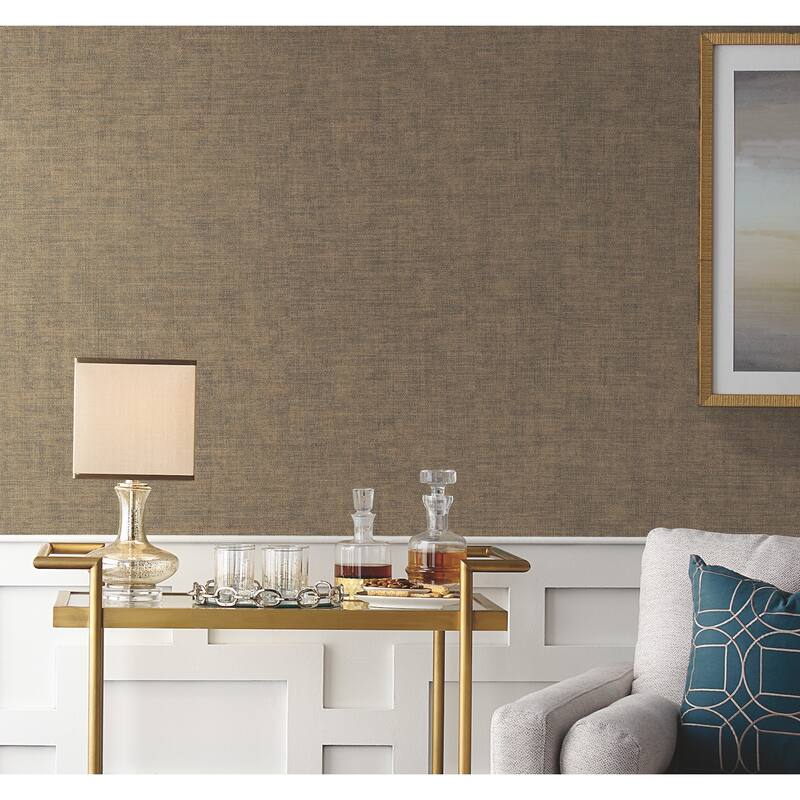 York Wallcoverings Tabby Weave Texture Brown Wallpaper