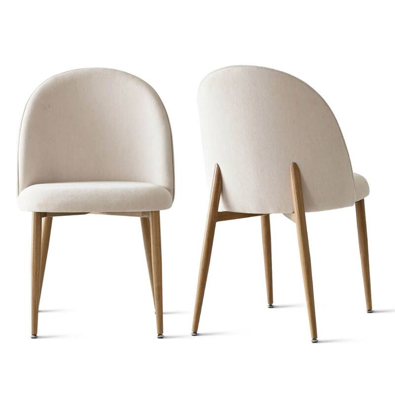 Upholstered Back Chenille Dining Chair (Set of 2)