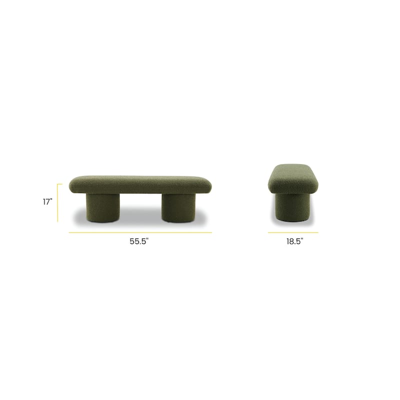Poly & Bark Este Bench - Boucle Mid Century Modern