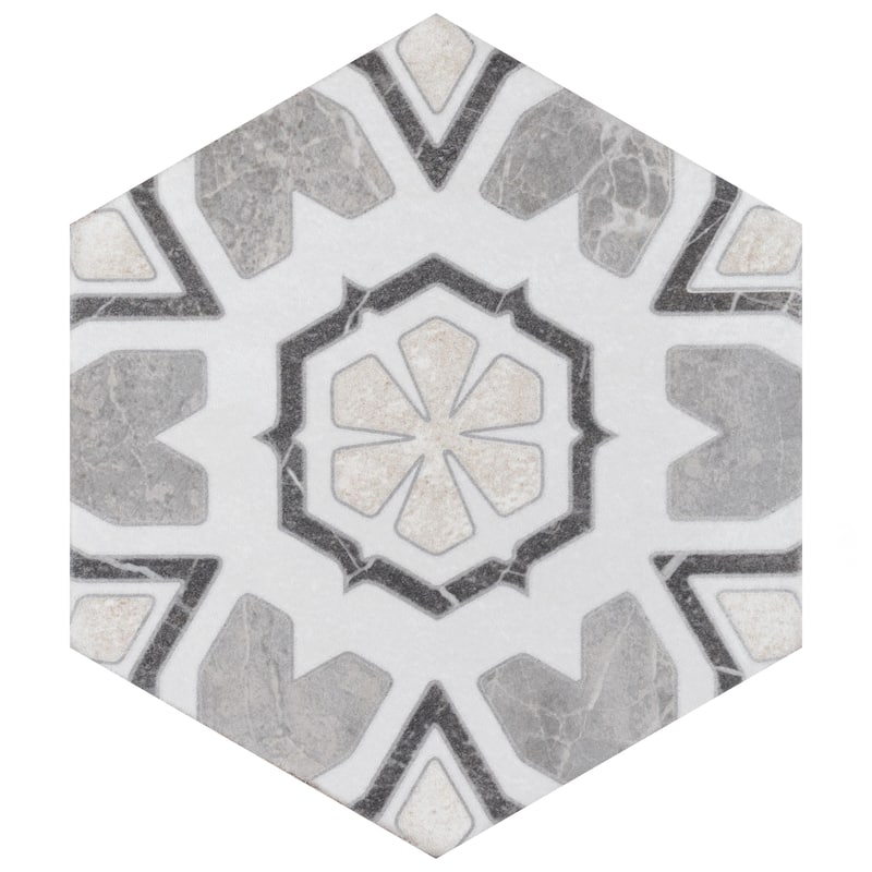 Merola Tile Mazzo Hex Deco Chroma 8-1/2" x 9-3/4" Porcelain Floor and Wall Tile