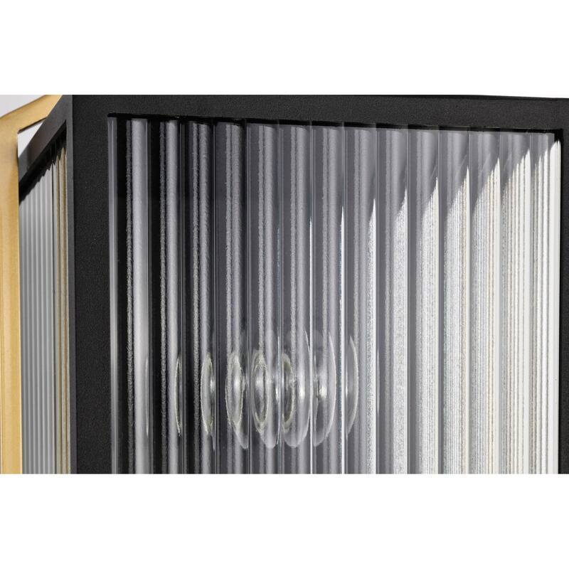 Holden Medium Outdoor Lantern Gold and Black Finish Clear Glass - Black / Gold