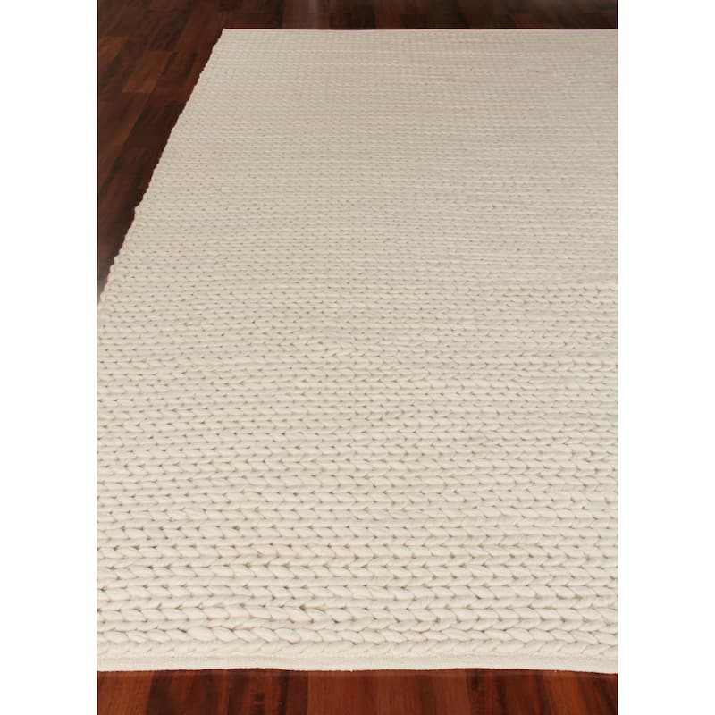 EXQUISITE RUGS Arlow Handwoven Polyester/Cotton Ivory Area Rug.