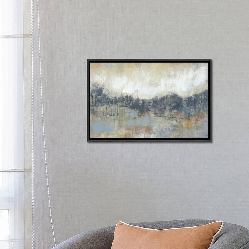 iCanvas "Cool Grey Horizon I" by Jennifer Goldberger Framed