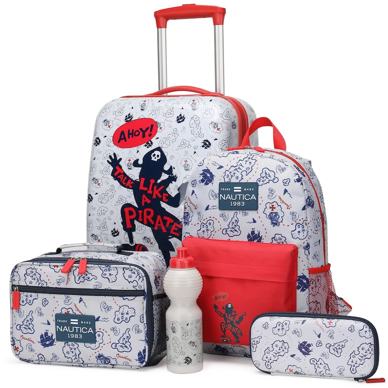 Nautica Kids 18" Back to School Carry-on 5-Piece Luggage Set - Character