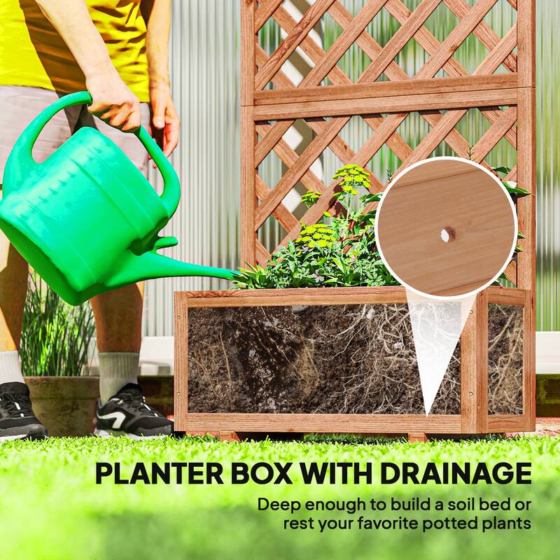 Outsunny Tall Planter Box with Trellis