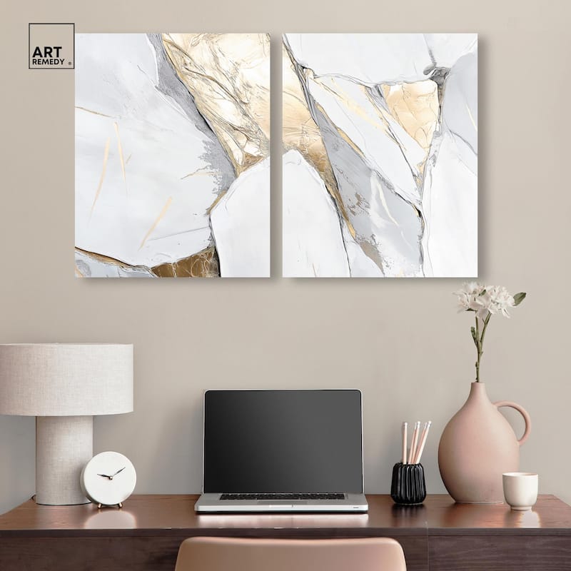Cracks of Creation III Canvas Set of 2 by Art Remedy, Gallery Wrapped