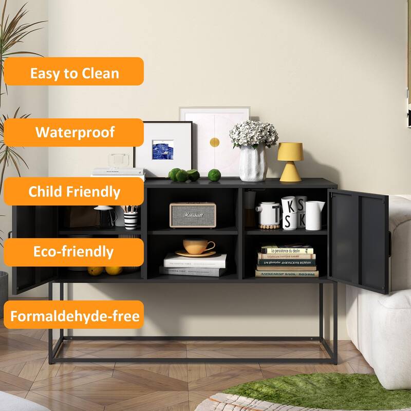 Modern Sideboard Buffet with Plenty of Storage Space - Anti-tilt mechanism, Elegant handles, Silent magnetic closure
