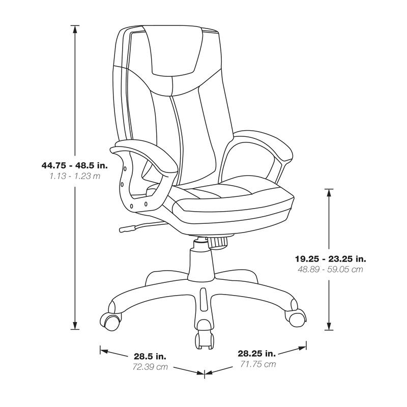 Executive Faux Leather High-Back Office Chair with Contrast Stitching