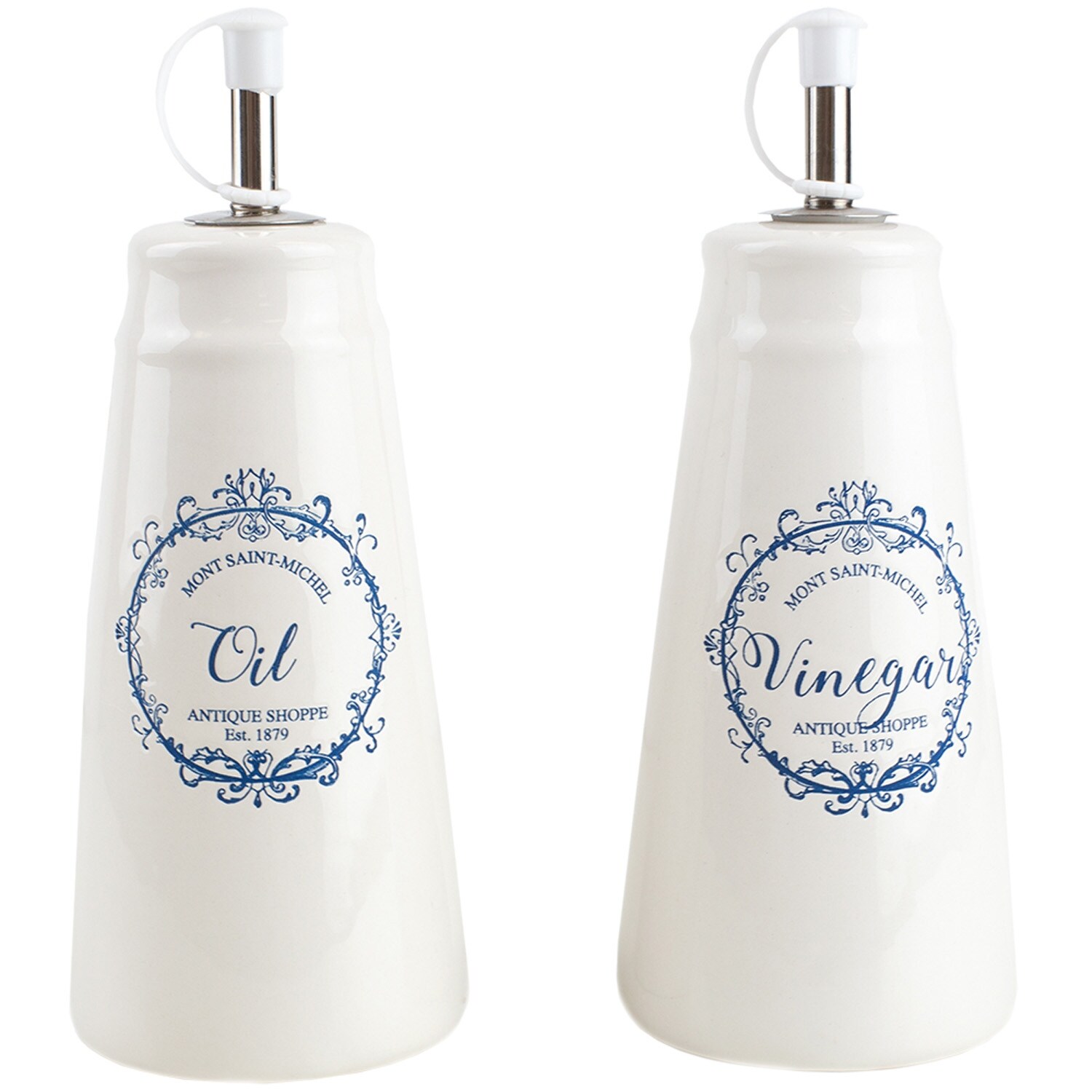 Shop Home Basics 2 Piece French Ceramic Oil And Vinegar Dispenser