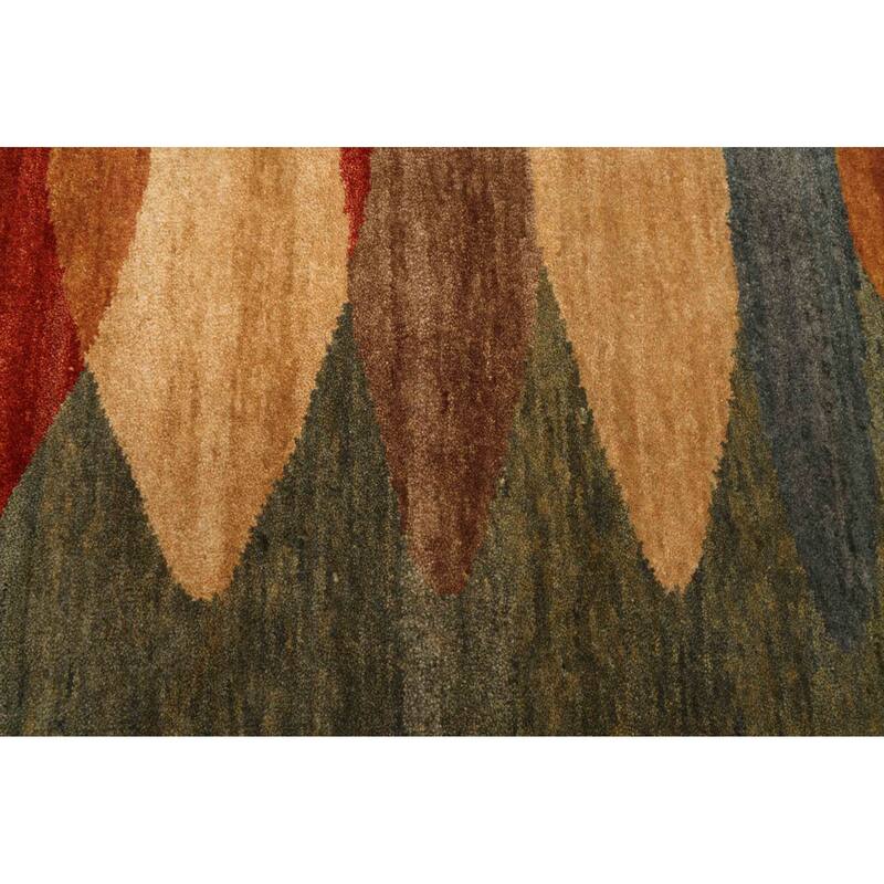 ECARPETGALLERY Hand-knotted Peshawar Ziegler Green Wool Rug - 5'0 x 6'11