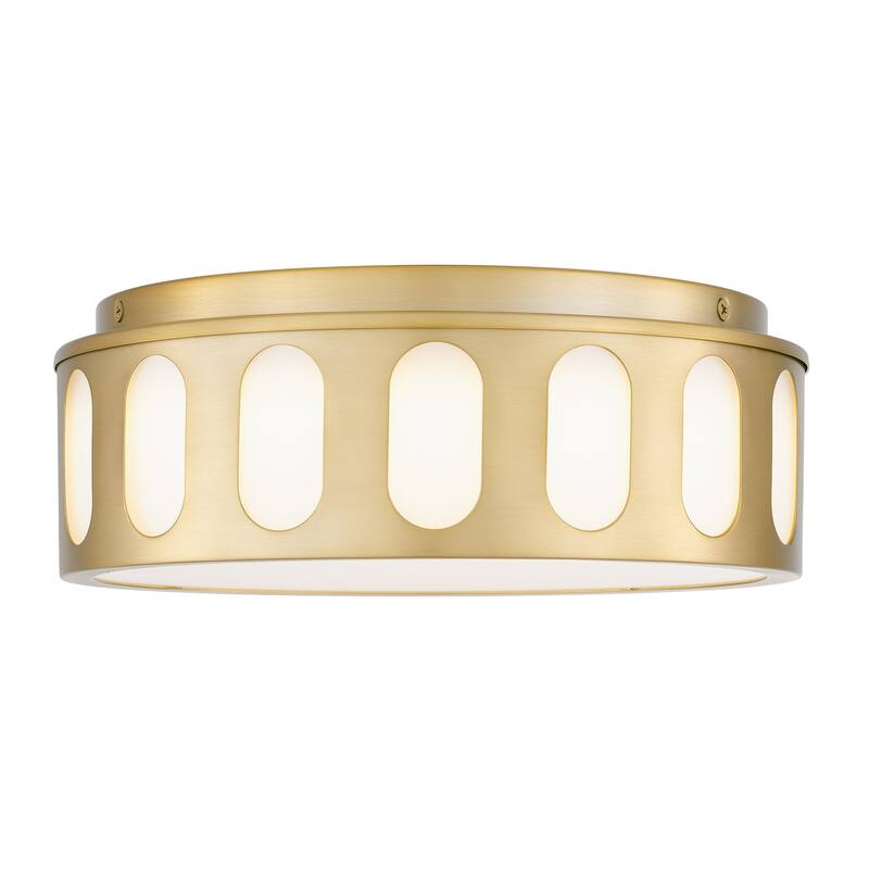 Bantom 11" Antique Brass LED Flush Mount Ceiling Light