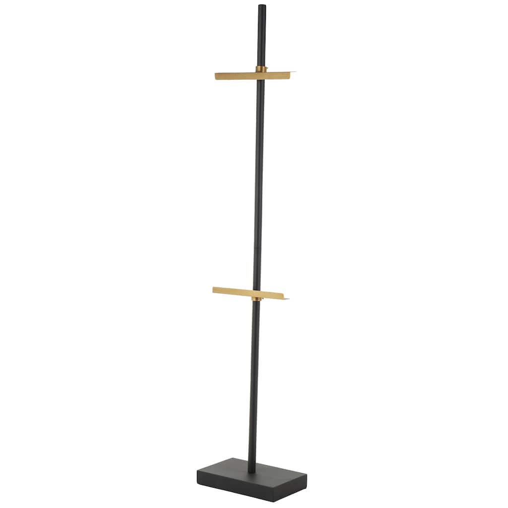 Metal Tall 2 Hook Easel with Gold Accents - Black - Roche River Decor