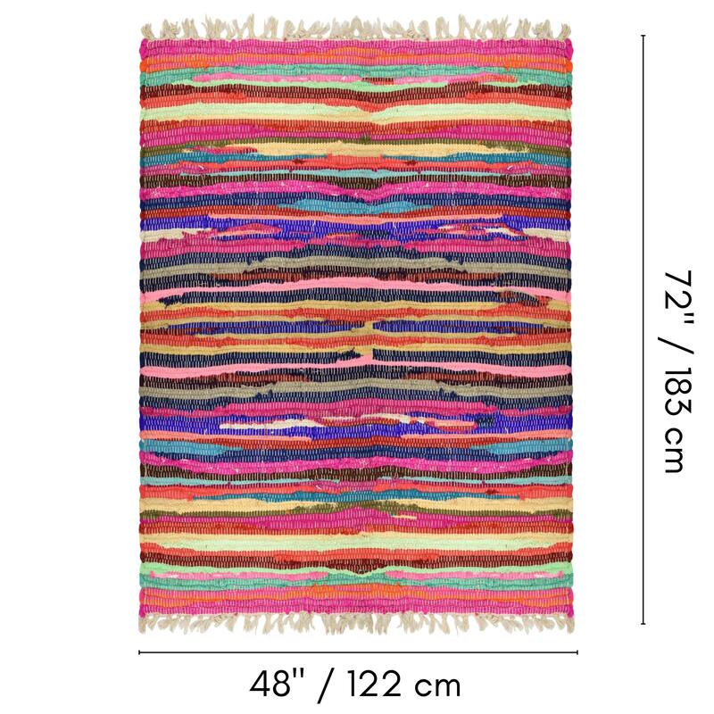 Fabstyles Spectrum Cotton Handmade Area Rag Rug