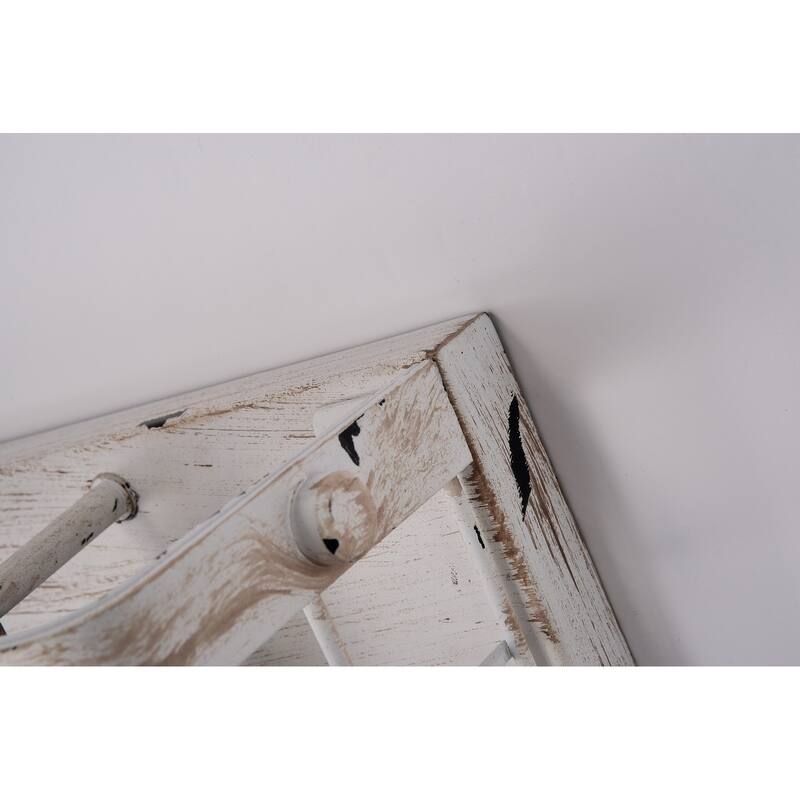 Antique White 3-Light Wood Caged Vanity