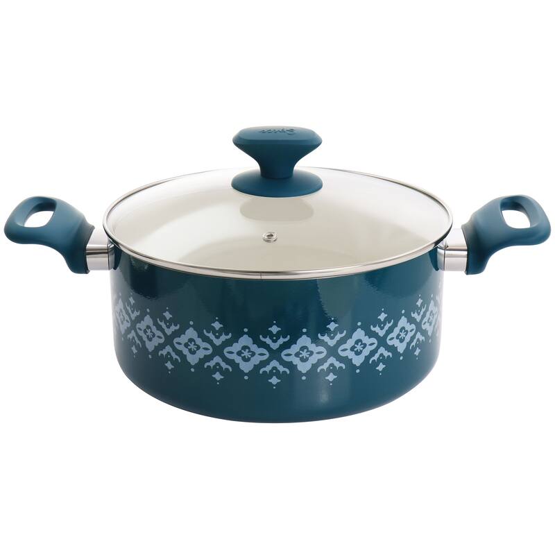 Spice by Tia Mowry Savory Saffron 7Pc Aluminum Cookware Set Teal