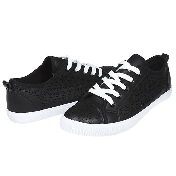 Chatties By Sara Z Womens Perforated Fashion Sneakers With Laces On Sale Overstock