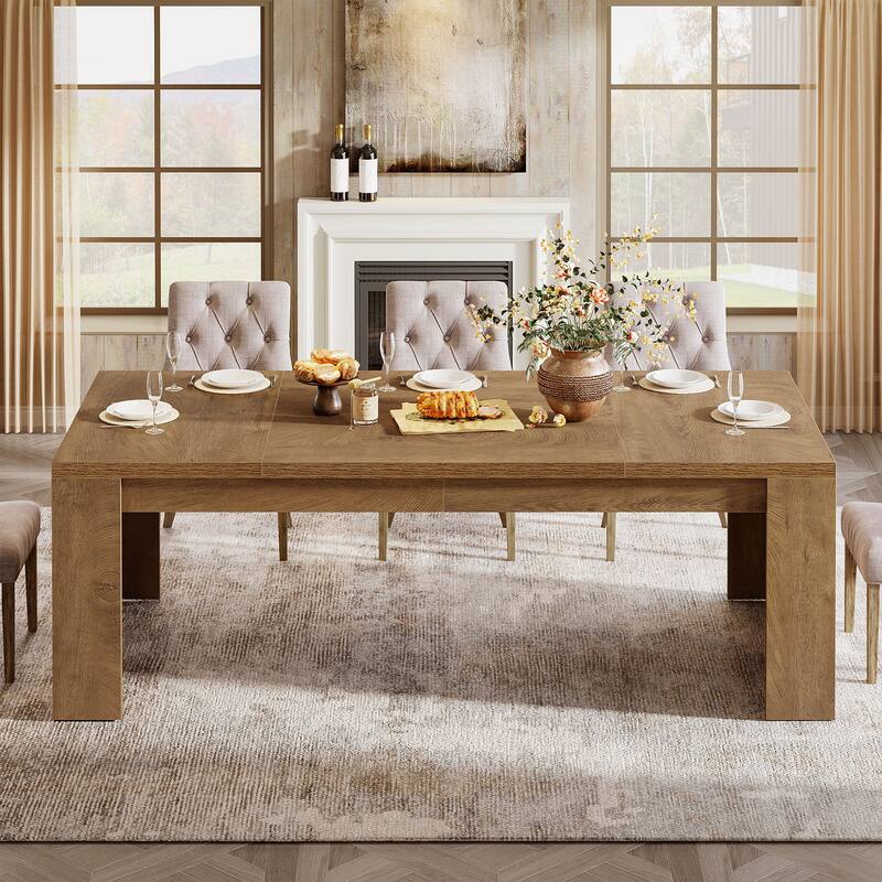 Large Dining Table, Wood Kitchen Table, Living Room Family Gathering Table Accent Dining Table