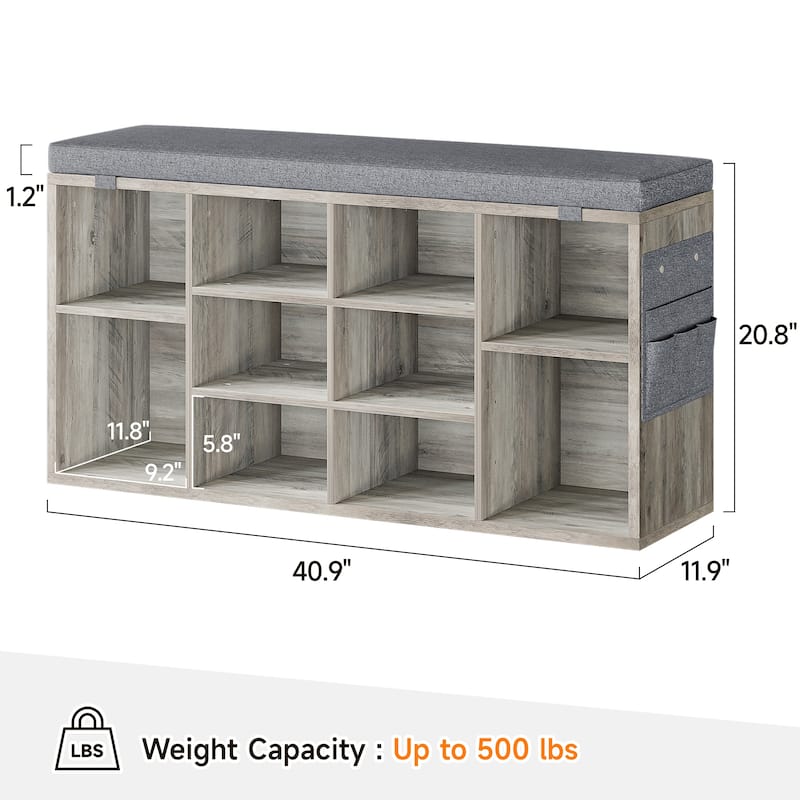 Shoe Storage Bench Cubby Organizer for Entryway
