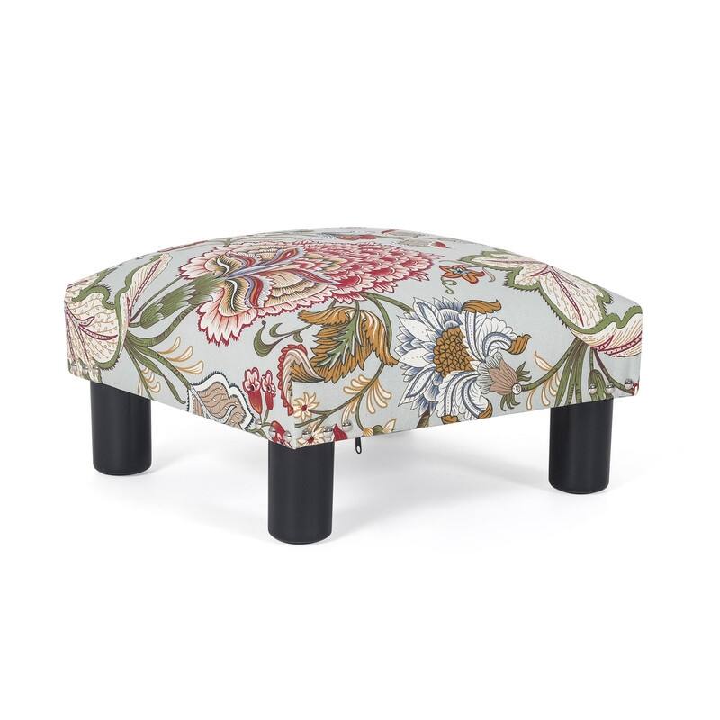 Adeco Small Ottoman Upholstered Footrest Pet Steps Dog Stairs Stool