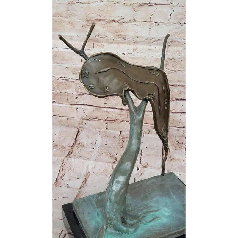 The Persistence Of Memory Melting Clock By Salvador Dali Bronze Statue Sculpture Decor