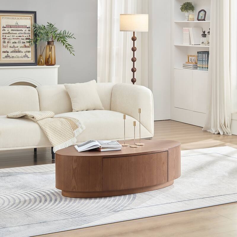 Modern Luxury Oval Coffee Table, Elegant Living Room Accent Piece