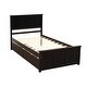 preview thumbnail 15 of 13, Twin Size Platform Bed with Two Wheeled Under-Bed Drawers , Solid Wood and MDF Construction