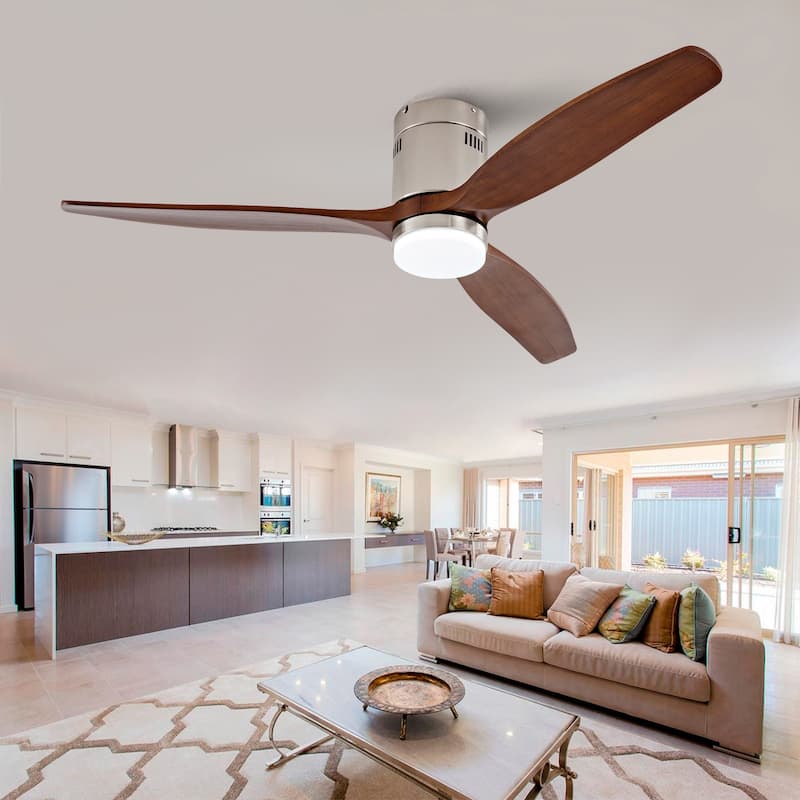 52" Ceiling Fan w/ 3 Color Dimmable Remote Control Reversible DC Motor with Led Light