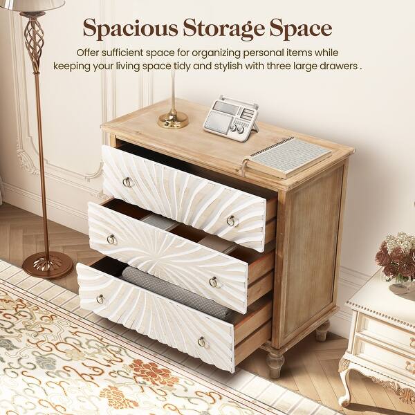 Vintage 3 Drawer Dresser, Wide 3 Chest of Drawers - Bed Bath & Beyond - 41515159 Vintage 3 Drawer Dresser, Wide 3 Chest of Drawers - Bed Bath & Beyond - 41515159