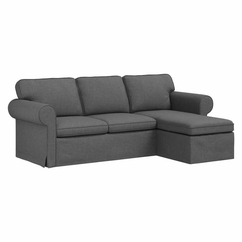vidaXL Sofa Dark Grey 215 x 138 x 80 cm Fabric - 84.65 x 54.33 x 31.50 in