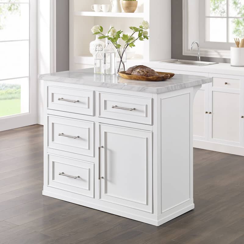 Crosley Cutler Faux Marble Top Kitchen Island - 27"d x 42"w x 36.25"h