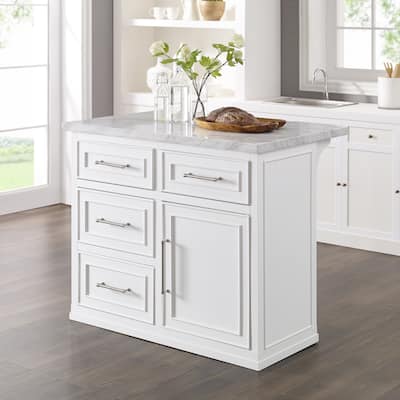 Cutler Faux Marble Top Kitchen Island