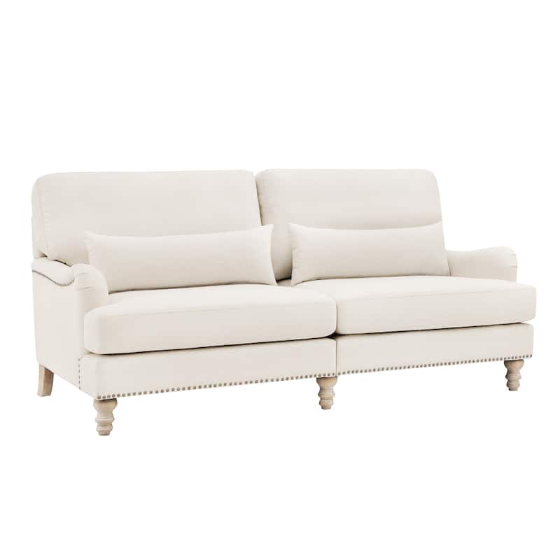 77.6''W Modern 3-Seat Sofa with Solid Wood Frame and Comfortable Cushions for Living Room