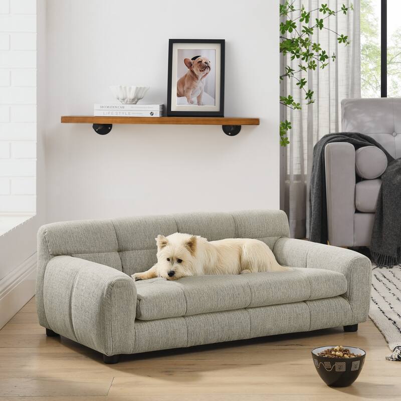Soft and comfortable pet sofa with backrest and armrests, suitable for modern rectangular pet sofas for large and medium-sized