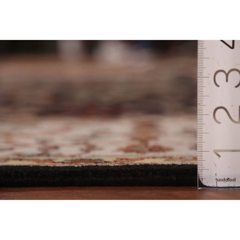 Black Agra Oriental Area Rug Handmade Wool Carpet - 6'1"x 9'2"