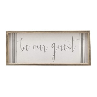 Be Our Guest Wood Framed Wall Sign, Farmhouse Rustic Hanging Decor