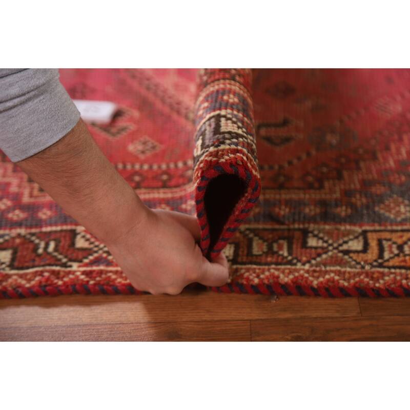 Tribal Qashqai Persian Antique Area Rug Hand-knotted Wool Carpet - 3'4"x 4'10"