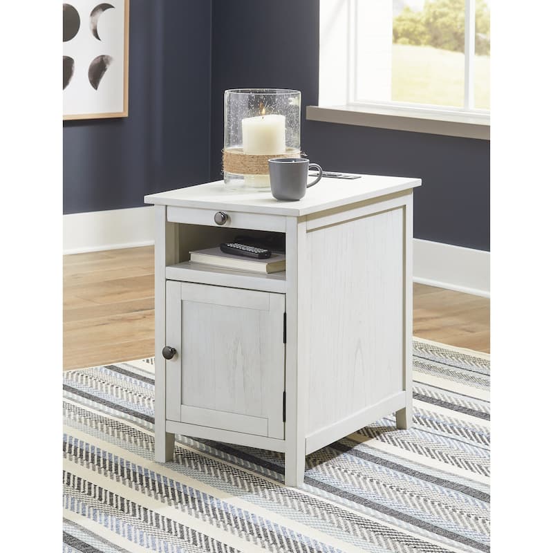 Signature Design by Ashley Treytown Chairside End Table - 16"W x 24"D x 24"H - Antique White