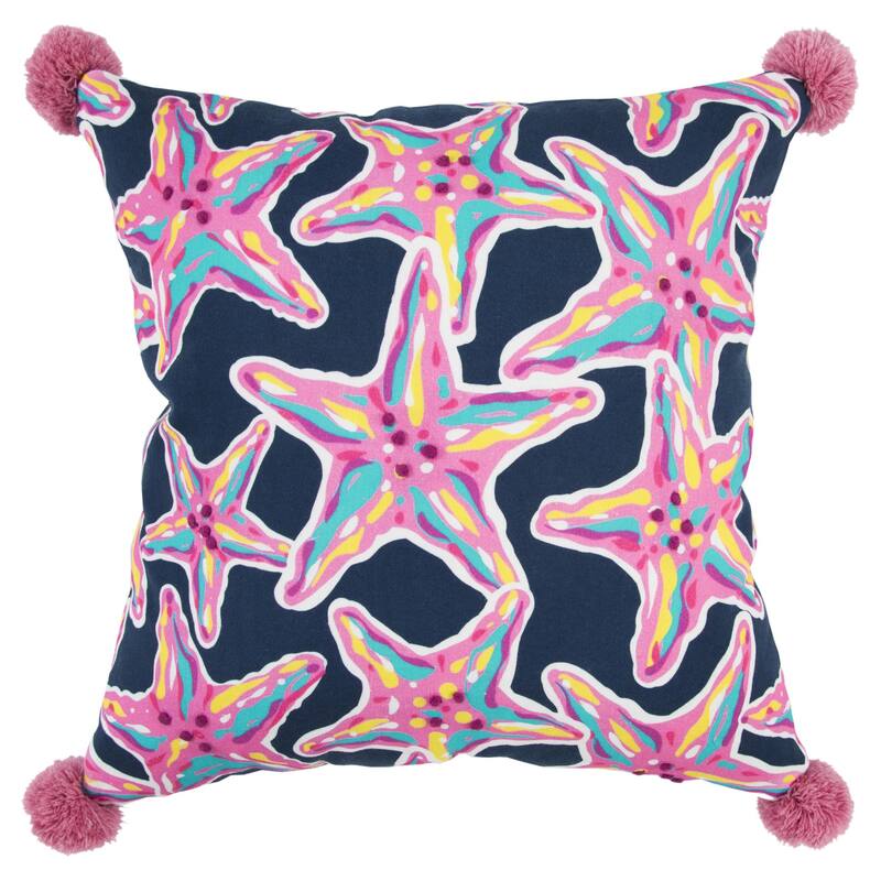 Simply Southern Print with Embroidery Cotton Throw Pillow