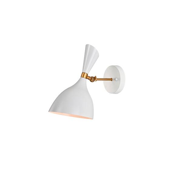 Shop Richmond Matte White Gold Curved Bowl Metal Shade 1 Light Wall Sconce On Sale Overstock 31104214