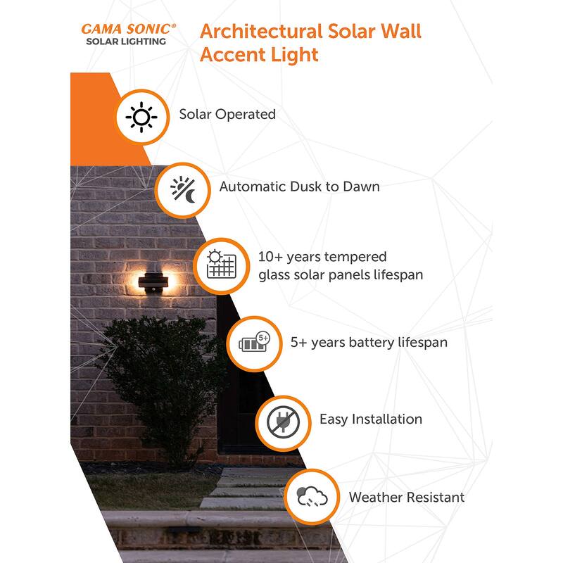 Gama Sonic Solar LED Motion Sensor Security Dual Color Light 2-PK