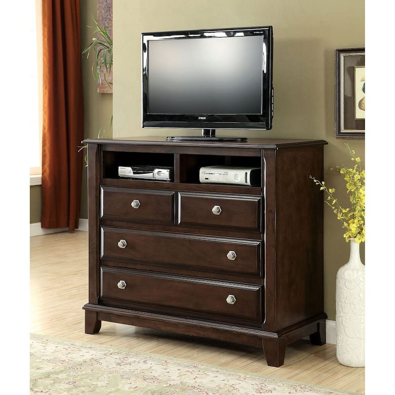 Media Chest with 3 Drawers in Brown Cherry