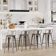 preview thumbnail 15 of 19, bar stools with backs set of 4 Counter Bar Stools with Wood metal stools