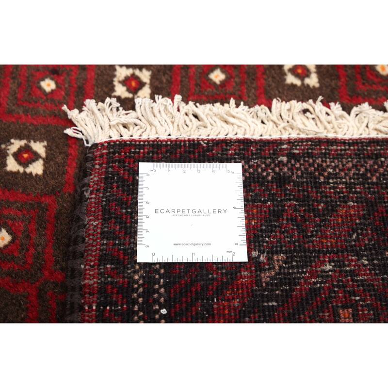 ECARPETGALLERY Hand-knotted Teimani Red Wool Rug - 3'1 x 5'2
