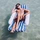 preview thumbnail 8 of 6, Swimline SunChaser Padded Floating Luxury Pool Lounge Sling Chair, Blue/White - 17.2