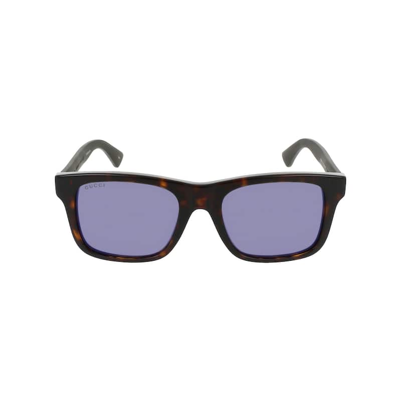 Gucci Square-Frame Acetate Sunglasses - Havana Brown Blue - Brown - Blue Lens