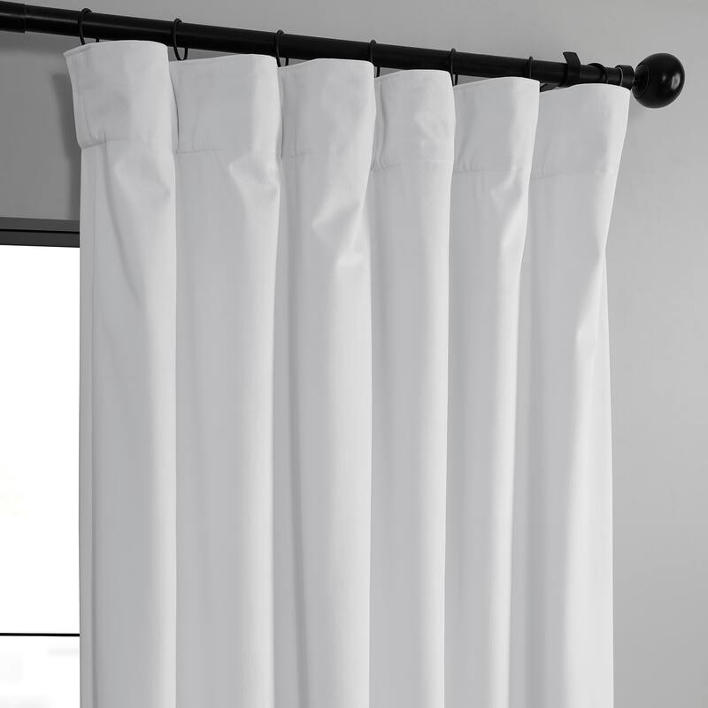 Exclusive Fabrics Basic Deluxe Velvet Room Darkening Curtain Pair - 2 Panels Window Curtains