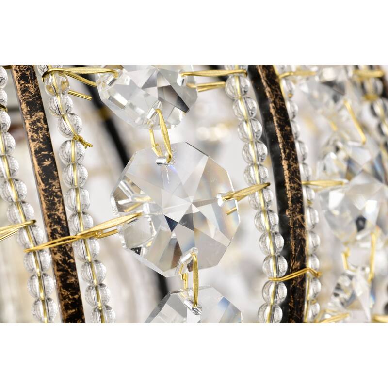 Doree Crystal Adorned Antique Bronze Pendant Lamp - Antique-Bronze